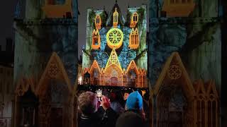 Fête des Lumières cathédrale St Jean 2022 Lyon [upl. by Lizned871]