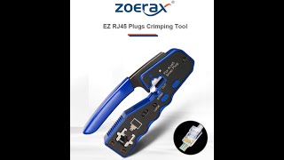 Zoerax Rj45 Pass Through Crimper Tool Ethernet Crimper Ez Network Crimping Tool [upl. by Ylelhsa96]