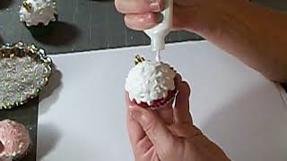 Christmas Craft Bazaar diy Tutorial cupcake Ornaments [upl. by Wachtel]