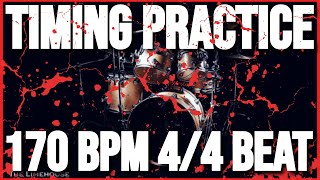 170 BPM  Timing Practice  44 Simple Drum Beat  Metronome [upl. by Hibbs]