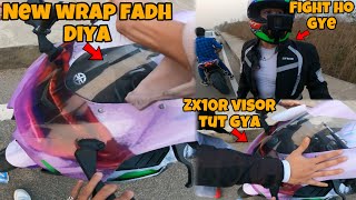 ZX10R Wrap pad diya  Aalyan ka sath fight aalyanvlogs1299 ​⁠ Preparation for Ladakh [upl. by Jamilla]