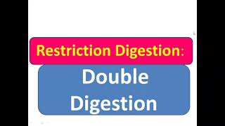 Double Digestion Restriction endonuclease Digestion [upl. by Donald]