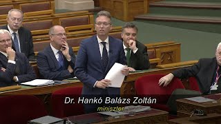 Hankó Balázs válasza Pósán László napirend előtti felszólalására [upl. by Belsky912]