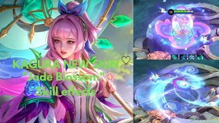 KAGURA NEW SKINquotJADE BLOSSOMquot SKIN EFFECT🍨🍡  FREE SKIN KAGURA mobilelegends mlbb kagura [upl. by Ruttger]