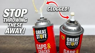 STOP Throwing Away HalfUsed DriedUp Spray Foam Cans How To Save And Fix It DIY [upl. by Yule]