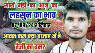 सोरों मंडी लहसुन भाव टुडे garlic bhav today soron lahsun mandi 070924 शनिवार [upl. by Nylia]