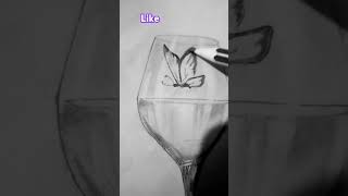 Glass drawing with pencil ☺️🙂🫰🖕 [upl. by Nairim]