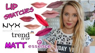 Matte Lippenstift SWATCHES I NYX I Trend it up I essence [upl. by Yand]