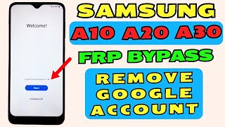 Samsung Galaxy A10A20A30 Frp Bypass 2024  REMOVE GOOGLE ACCOUNT  After Reset Forgot PatternLock [upl. by Margarethe]