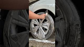 ASMR wheel cleaning shorts detailing details cardetailing car cars cleaning [upl. by Peckham]