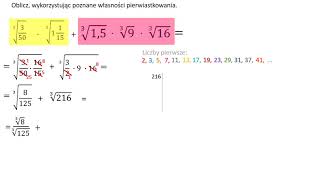 Działania na pierwiastkach trzeciego stopnia Własności pierwiastków sześciennych  przykład 2 [upl. by Selda116]