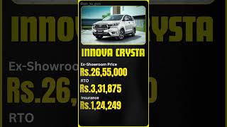 Toyota Innova Crysta OnRoad Price in India 2024 🚗💰  Ultimate Family MPVquot [upl. by Jolda345]