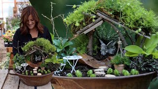 Shade Fairy Garden w DIY Living Moss Roof 🧚🌿💚  Garden Answer [upl. by Cousin]