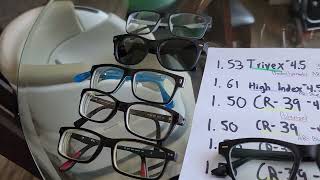 CR39 vs High Index vs Polycarbonate vs Trivex Glasses Comparison [upl. by Oemac]