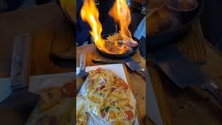 WOW 🔥 Flambe fork steak 플람베 삼겹살 스테이크 불쇼 [upl. by Idnak]