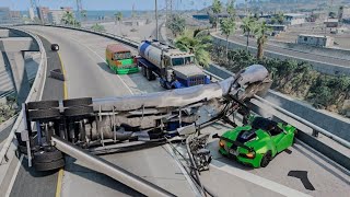 Supercar clashed with petroleum tank truck😱 Beamng drive gameplay [upl. by Rehpotsirc677]