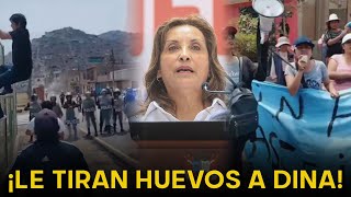 Chosicanos le tiran huevos a Dina Boluarte piden que se deje de quotarreglar la caraquot y trabaje [upl. by Julius]