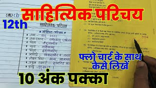 How to Write Best Sahityik Parichay With Flo Chart In Board Exam 2024 Class 12 Hindi UP Board Copy [upl. by Iras]