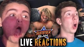 EPIC Live Reactions of WWE SUMMERSLAM 2016  Universal Championship amp AJ STYLES VS JOHN CENA VLOG [upl. by Bray]