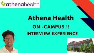 AthenaHealth Interview Experience  OnCampus  VIT  CSE  placement [upl. by Joella198]