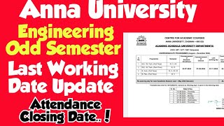 Anna University EngineeringOdd semester examination time table2024Last working date update2024 [upl. by Shanon784]