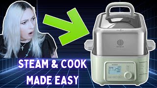 Buydeem Electric Food Steamer Steam Food Slow Cook Yogurt Preset Keep Food Warm Modes [upl. by Drahnreb]