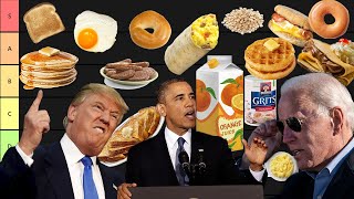 PRESIDENTS RANK BREAKFAST FOODS [upl. by Arob]