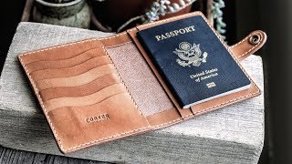 Making a Handmade Leather Travel Wallet [upl. by Brout]