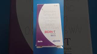 BIDIN T Eye dropsoperthamic solution Brimonidin Tartrate and Timolol Maleate Opthalmic Solution [upl. by Ruella]