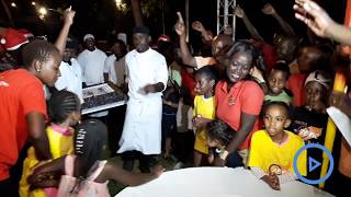 Holidaymakers cut Christmas cake at Sarova Whitesands Hotel [upl. by Aimej]