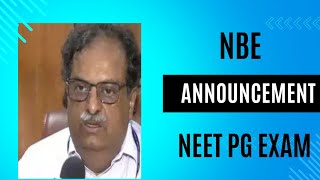 NBE Announcement on Neet Pg Exam date  Neet pg exam date 2024  neet pg update 2024 [upl. by Anayi]