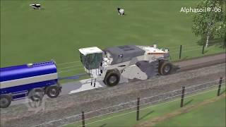 Alphasoil®06 NanoTechnology soil stabilization road works animation view with Wirtgen WRRecycler [upl. by Finley]