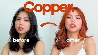 Dyeing my black henna hair to copper red  NO BLEACH [upl. by Mayhew]