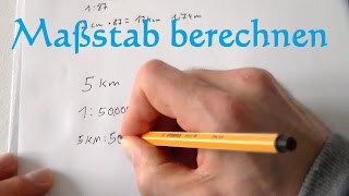 Maßstab berechnen und Maßstab umrechnen  Mathe Anleitung Maßstäbe rechnen Mathematik [upl. by Atnoed]