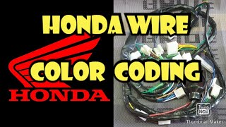 HONDA WIRE COLOR CODING [upl. by Akenihs577]