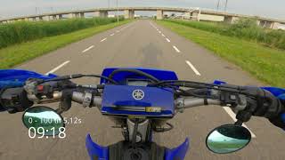 Yamaha WR450F Supermoto  0100 and TOPSPEED [upl. by Navar680]