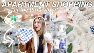 SHOPPING FOR MY NEW APARTMENT  trying to thrift aesthetic decor for my new space [upl. by Einnel798]