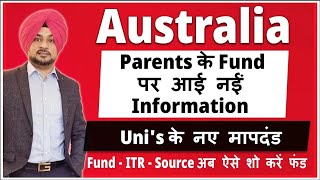 Australia  Parents के Fund पर Complete Information वाला अपडेट  Australia study visa updates 24 [upl. by Eveivenej443]