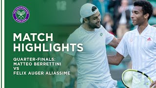 Matteo Berrettini vs Felix Auger Aliassime  QuarterFinal Highlights  Wimbledon 2021 [upl. by Gnivri360]