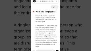 What Is a Ringleader [upl. by Nnewg219]