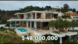 Touring a 48000000 LA Hillside Mansion with the BEST VIEWS OF LOS ANGELES luxuryhouse [upl. by Celestia]