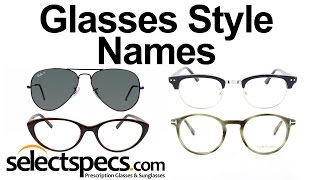 What are the Names of the Different Eyewear Glasses Styles  with SelectSpecscom [upl. by Lledo205]