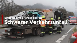 Personenrettung nach schwerem Kreuzungscrash in Micheldorf in Oberösterreich [upl. by Daugherty]