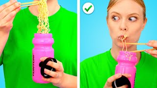 RICH VS POOR WAYS TO SNEAK FOOD ANYWHERE Clever Ways to Sneak Snacks by Crafty Panda School [upl. by Isdnyl891]