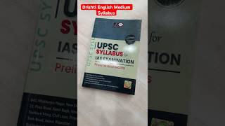 UPSC Syllabus  Drishti IAS Syllabus Book English Medium  upsc drishtiias upscsyllabus [upl. by Clothilde]