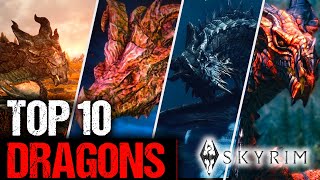 Top 10 Most Powerful Dragons In Skyrim [upl. by Lawford482]