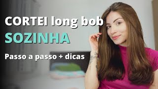 Como cortar o cabelo sozinha  dicas CORTE MÉDIOLONG BOB [upl. by Hansiain]