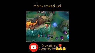 Martis Carried Well👍👍🤗youtubeshortsmlbbmartisviralgaming [upl. by Zahara]