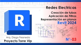 Redes Eléctricas en Revit Creación de tubos Aplicación de Filtros y Representación en planos [upl. by Ahseya]