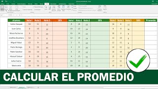 Como sacar promedio en Excel Calcular Promedio [upl. by Nylteak698]